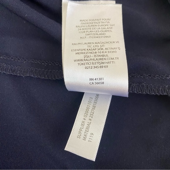 Lauren Ralph Lauren Navy Jersey Surplice Neckline Dress Size 24 - Picture 9 of 9